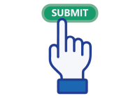 Icon of a hand pressing a submit button