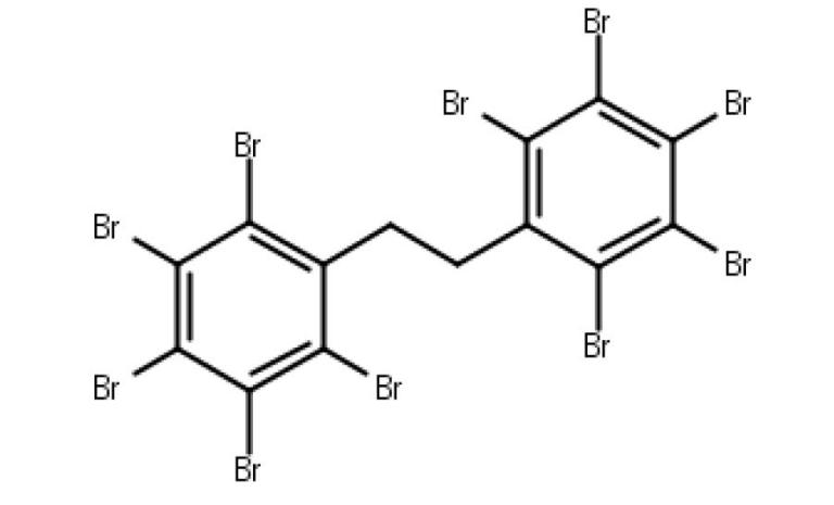 Structural formula of DBDPE.