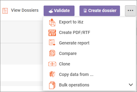 "This image is a screenshot of the IUCLID screen to view dossiers"