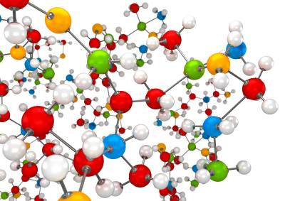 Stylised colourful molecular structure