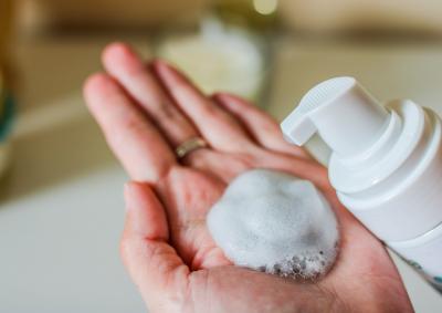 This is a decorative image of skin cleanser