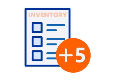 Icon of a page with a plus sign and number 5
