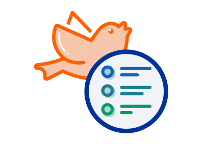 Icon of an early bird and a list