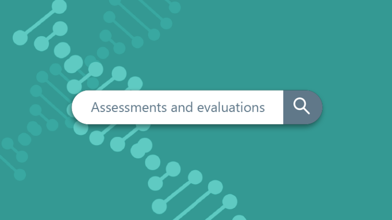 Search bar with 'Assessments and evaluations'