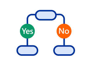 Decorative image showing 2 yes or no choices