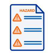 Icon of a page with hazard symbols