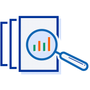 Icon of files and a magnifying glass