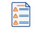 Icon of a page with hazard symbols